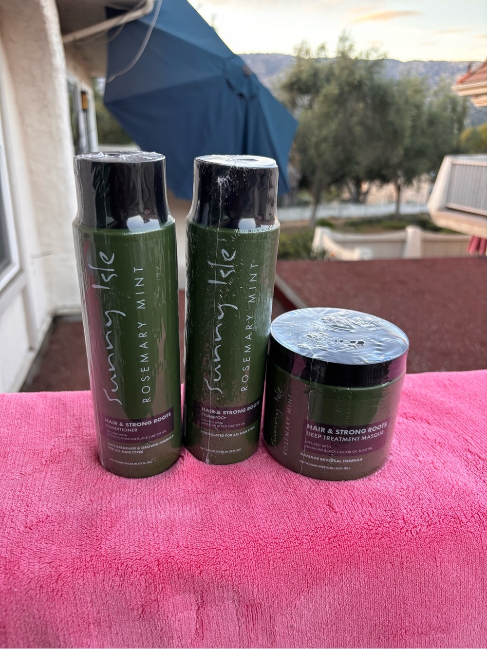 Sunny Isle Rosemary Mint Hair & Strong Roots 3-Piece Hair Care Set